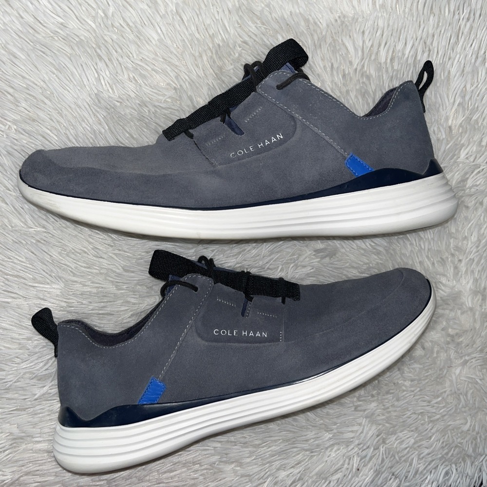 Cole Haan Grandsport Shoes Men's 13 M Blue Suede Oxford Sneakers Casual Preppy - Picture 6 of 16
